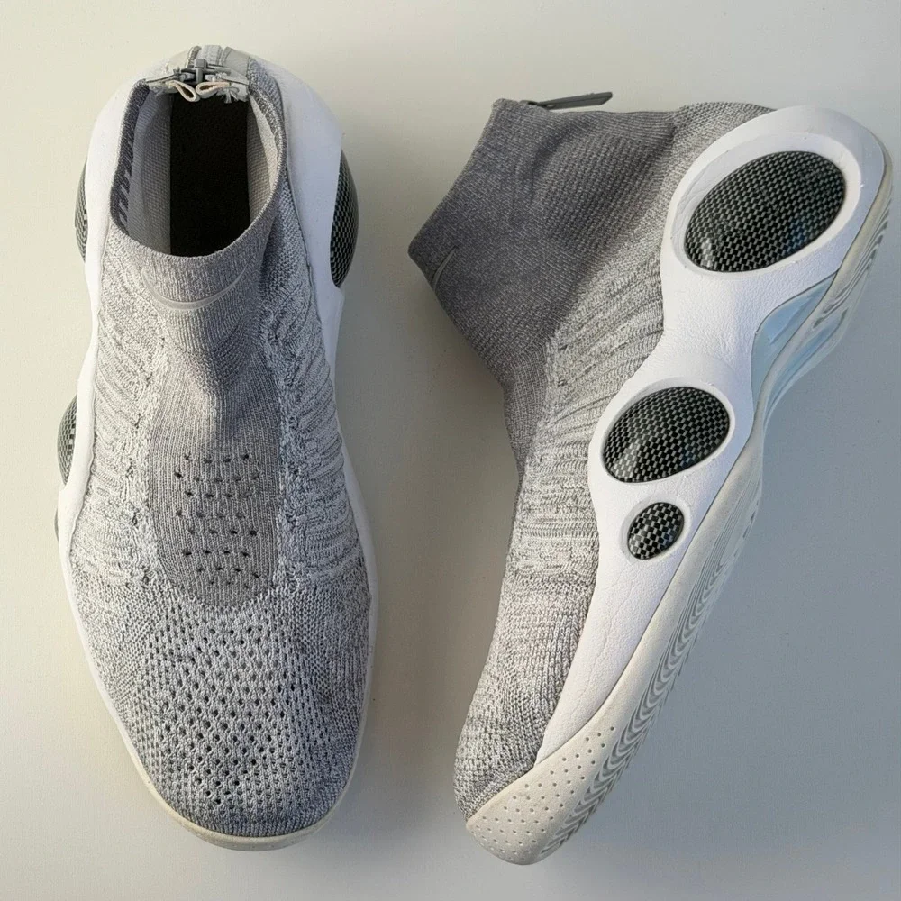Nike Flight Bonafide Flyknit Sneakers Mens 11.5 Grey Basketball High Top